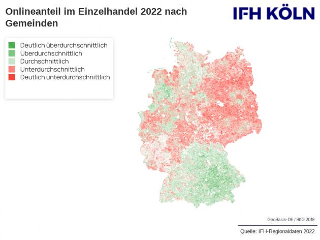 Kaufkraft in Deutschland zwischen Ost und West bleibt ungleich verteilt - Quelle: IFH Kln